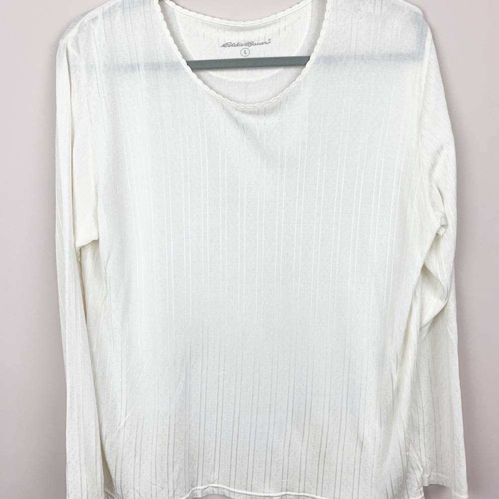 Eddie Bauer Silk Lightweight Undershirt Cream L